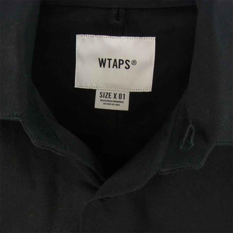 WTAPS ダブルタップス 22SS 221BRDT-SHM02 BUDS LS COTTON TWILL コットンツイル ユーティリティ ミリタリー  シャツ ブラック系 01【中古】