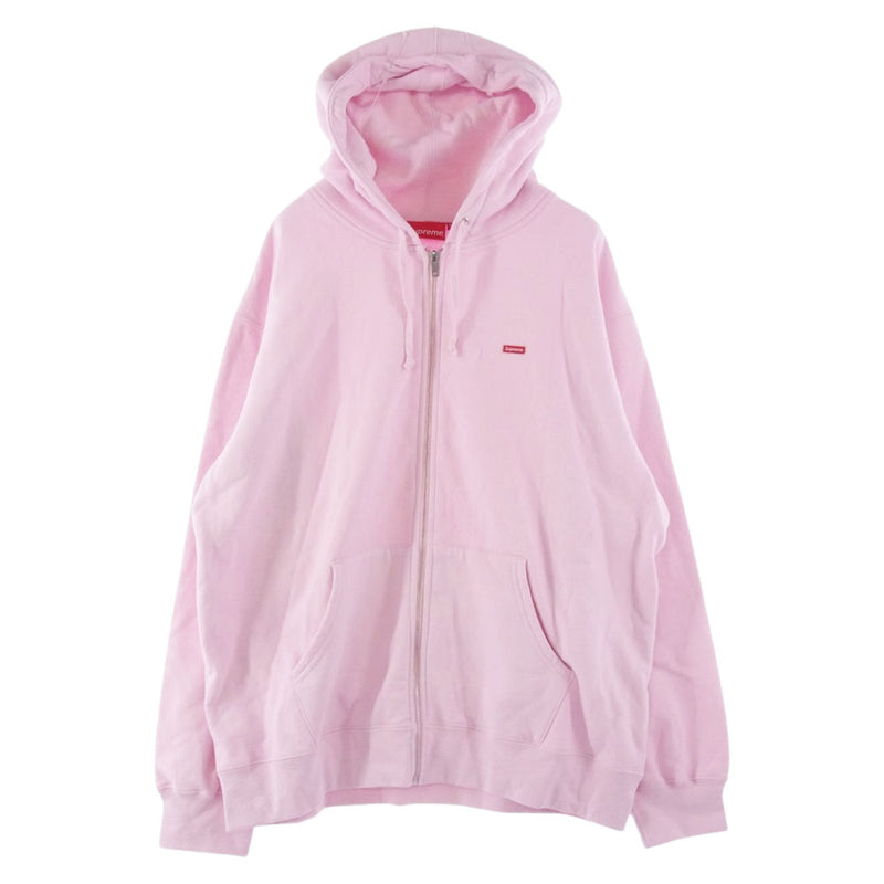 Supreme シュプリーム Small Box Zip Up Hooded Sweatshirt スモール ボックスロゴ ジップ パーカー ピンク系  XL【美品】【中古】