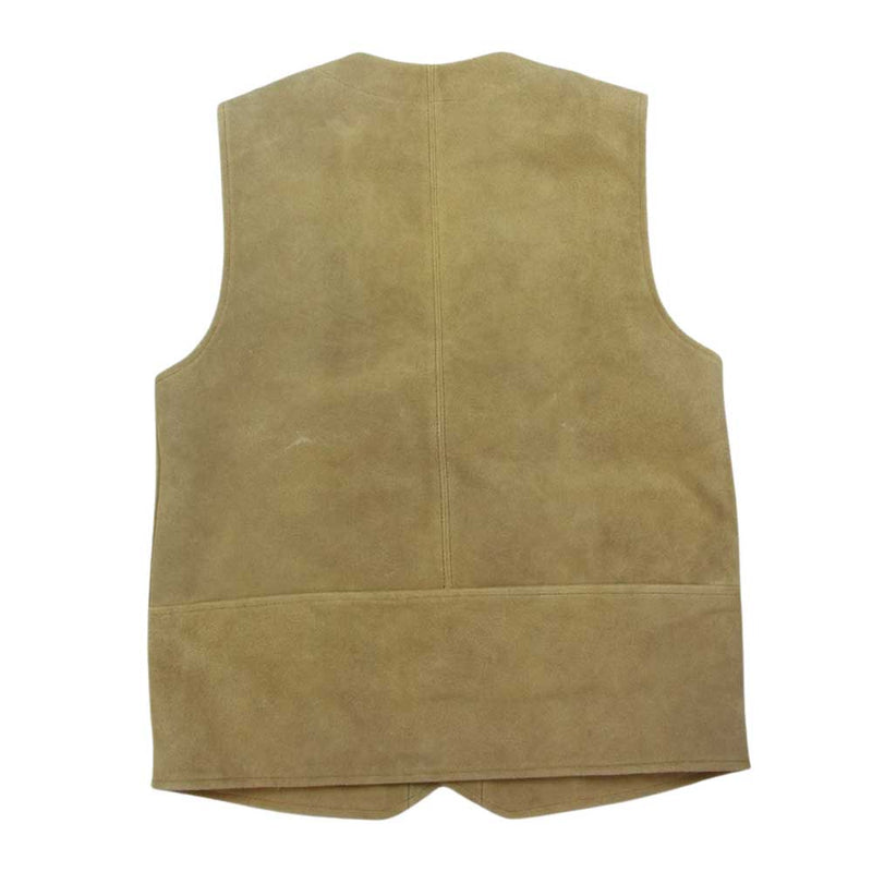 GERUGA ゲルガ GR-V-06B SUEADE LEATHER VEST レザー ベスト スウェード ステアハイド イエロー系 ベージュ系  4【中古】