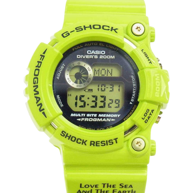 G-SHOCK ジーショック GW-200F-3JR FROGMAN フロッグマン イルカクジラ イルクジ 雨蛙 LOVE THE SEA And  THE EARTH 腕時計 ウォッチ ライトグリーン系【美品】【中古】