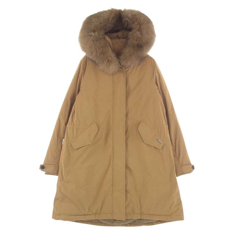 WOOLRICH ウールリッチ WWOU0646 国内正規品 KEYSTONE PARKA キーストーン パーカ フーディ ダウン ジャケット  ライトブラウン系 M【美品】【中古】