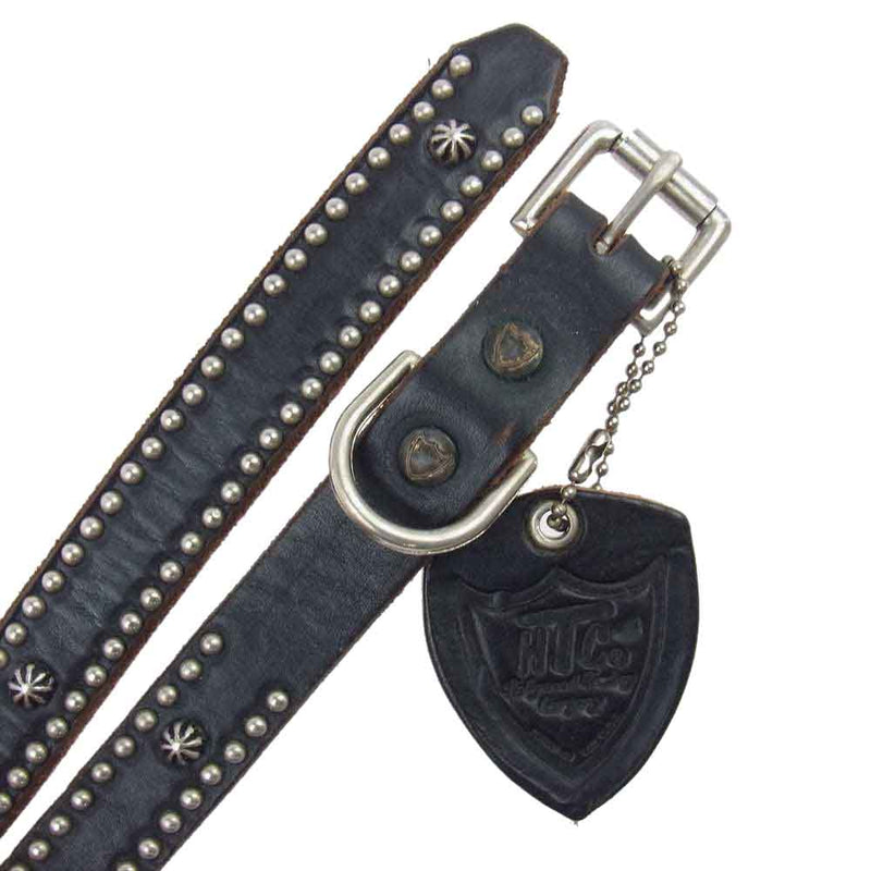 HTC エイチティーシー Narrow Studs Belt ナロースタッズ レザー ベルト アポロ スタッズ ブラック系 ブラウン系 34【中古】