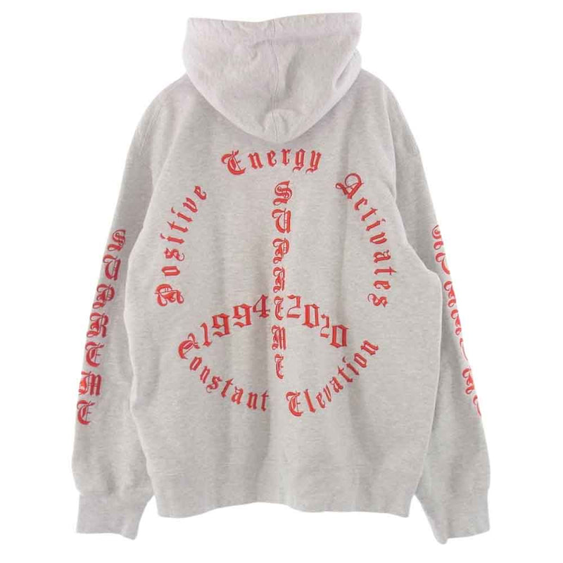 Supreme シュプリーム 20AW Peace Hooded Sweatshirt ピース フーデッド スウェットシャツ パーカー グレー系  L【中古】