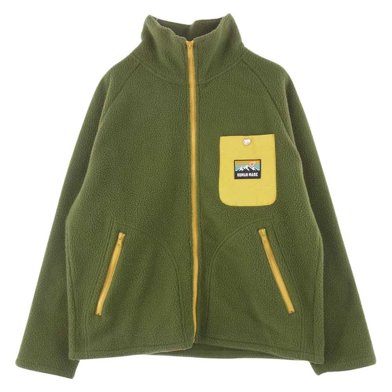 HUMAN MADE ヒューマンメイド HM22JK016 fleece jacket フリース ジャケット グリーン系 S【中古】