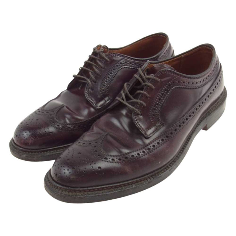 ALDEN オールデン 975 Long Wing Tip Color 8 Cordovan コードバン ロングウィングチップ シューズ バーガンディ  ワインレッド系 8D【中古】