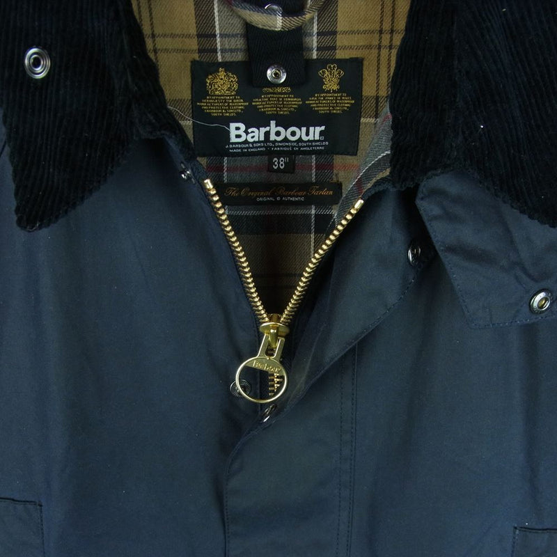 Barbour バブアー MWX0658NY92 英国製 SL BEAUFORT JACKET 3ワラント オイルド スリムフィット ビューフォート  ジャケット ダークネイビー系 38【中古】