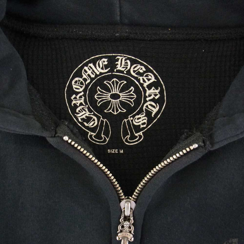 CHROME HEARTS クロムハーツ（原本無） ホースシュー CHプラス プリント サーマル ダガー ジップ パーカー ブラック系 M【中古】