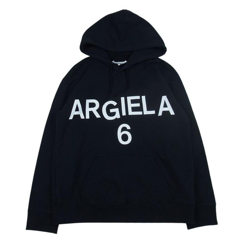 MAISON MARGIELA メゾンマルジェラ 22SS S52GU0161 MM6 エムエムシックス SWEAT HOODIE ロゴ プリント  パーカー ブラック ブラック系 XS【美品】【中古】