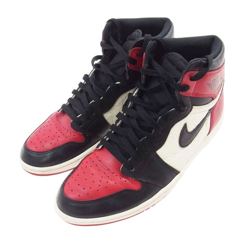 NIKE ナイキ 555088-610 AIR JORDAN 1 HIHG OG RETRO エアージョーダン ブレッドトゥ スニーカー ブラック系  レッド系 ホワイト系 28.5cm【中古】