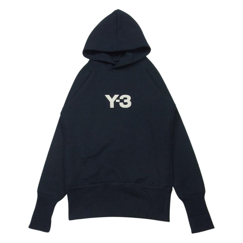 Yohji Yamamoto ヨウジヤマモト AK9001 Y-3 ワイスリー ラバープリント ロゴ プルオーバ― パーカー ダークネイビー系  XS【中古】