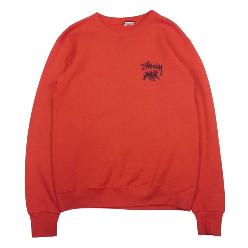 STUSSY ステューシー OLD Stussy ヴィンテージ オールド 80s 初期タグ ラスタカラー クラウン バックプリント スウェット  レッド系【中古】