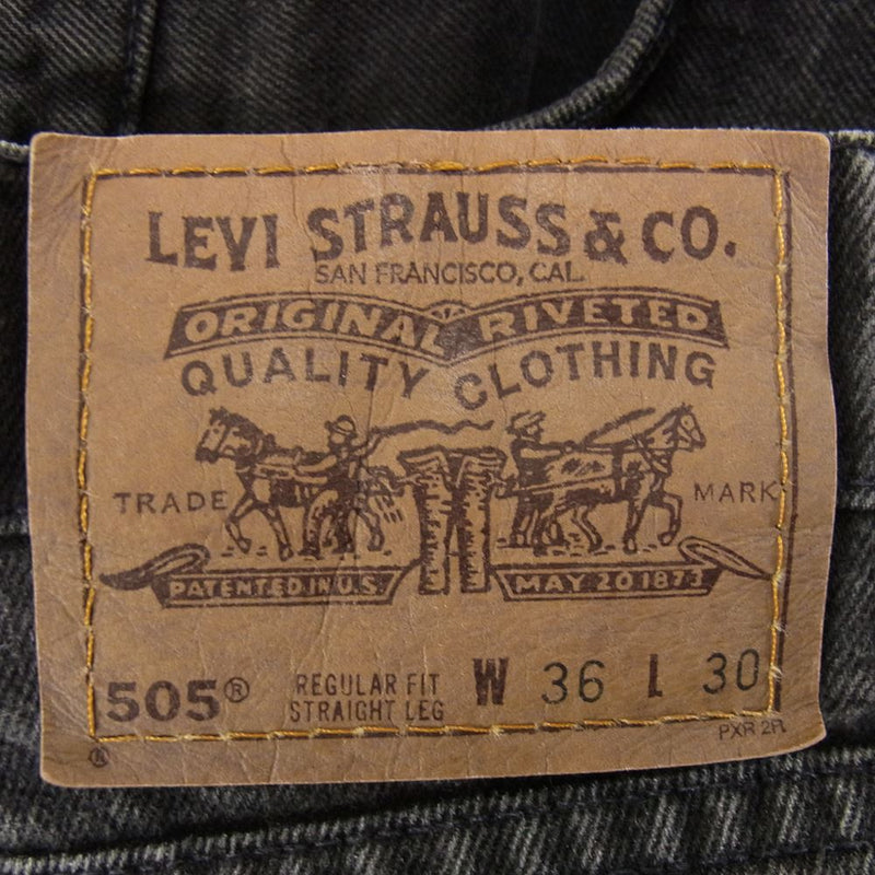 Levi's リーバイス 40505-4159 90s USA製 505 オレンジタブ レギュラーフィット ブラックデニム ジーンズ デニムパンツ  ブラック系 W36L30【中古】