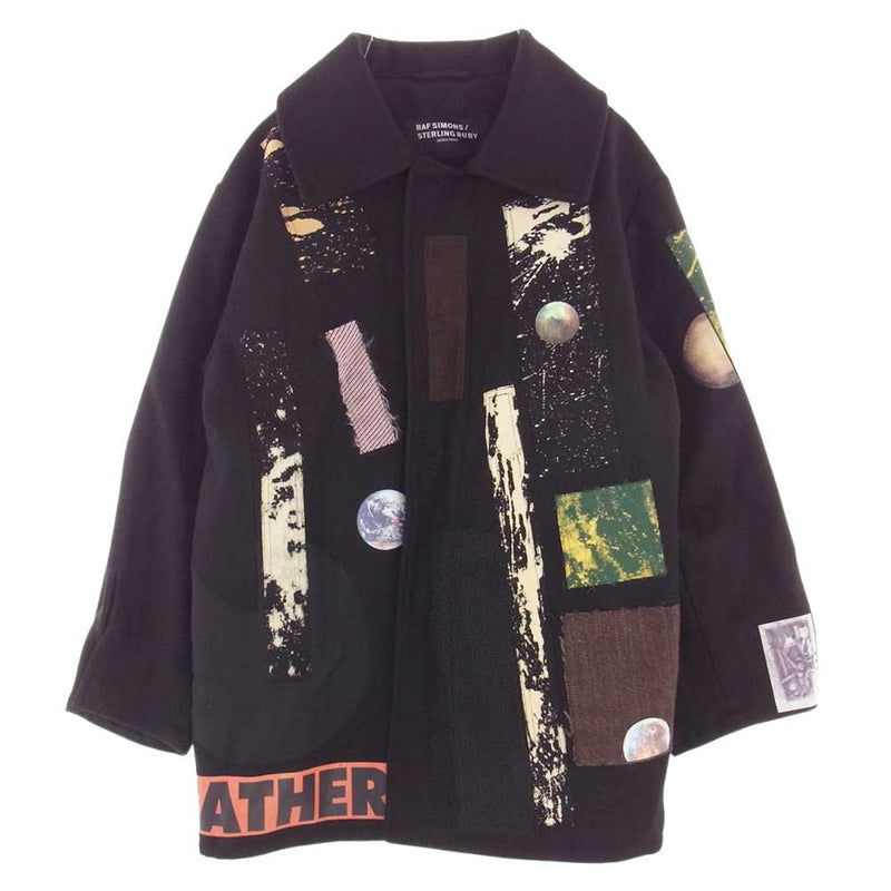 RAF SIMONS ラフシモンズ 14AW復刻 A01-608 20023-00099 ARCHIVE REDUX アーカイブ リダックス  STERLING RUBY Large sterling caban with patches ブラック系 48【中古】