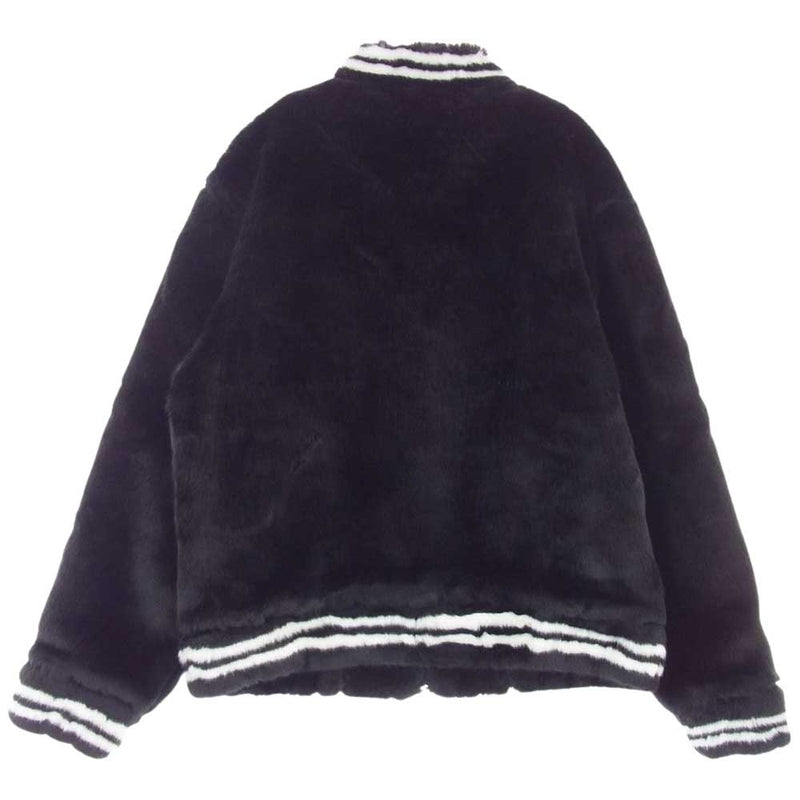 Supreme シュプリーム 20SS Faux Fur Varsity Jacket フェイク ファー バーシティ ベースボール ジャケット  ブラック系 L【極上美品】【中古】