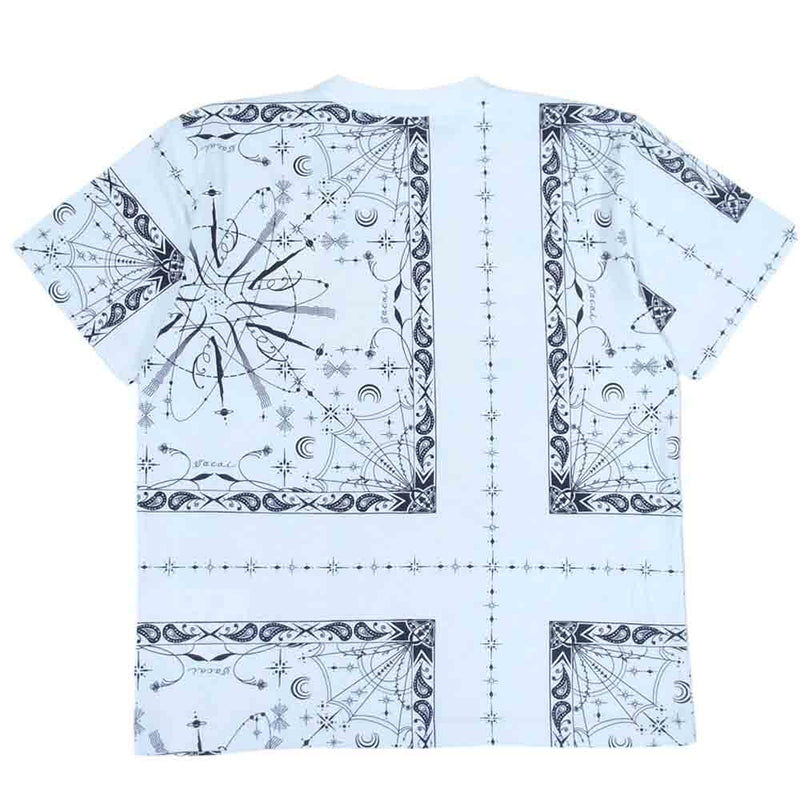 Sacai サカイ 20AW 20-02343M × Dr.Woo ドクターウー Bandana Print T-Shirt バンダナ プリント 半袖  Tシャツ ホワイト系 2【美品】【中古】