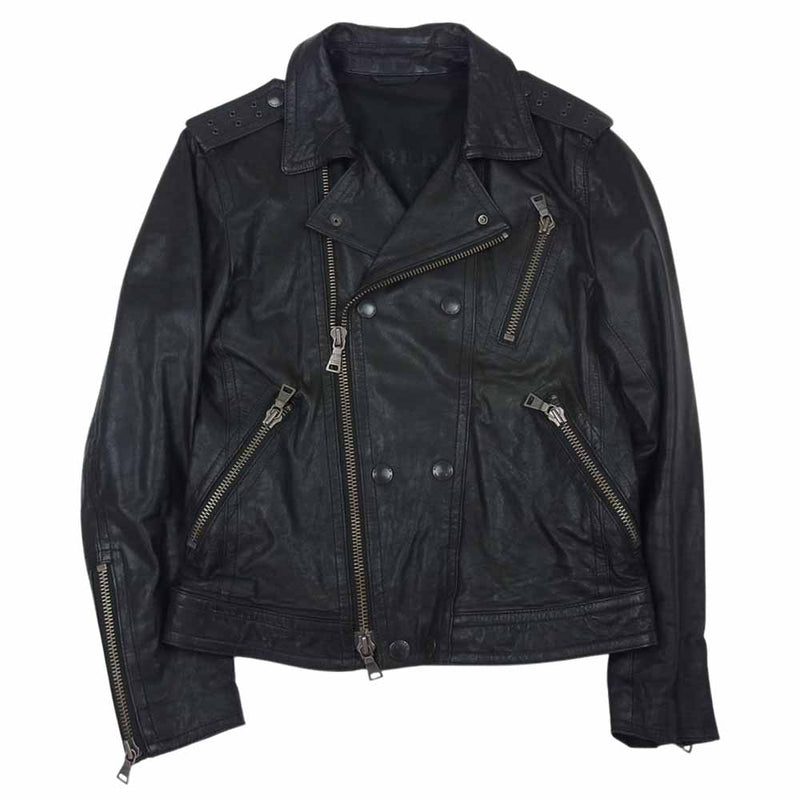 BURBERRY BLACK LABEL バーバリーブラックレーベル ダブル ライダース ジャケット ブラック系 M【中古】