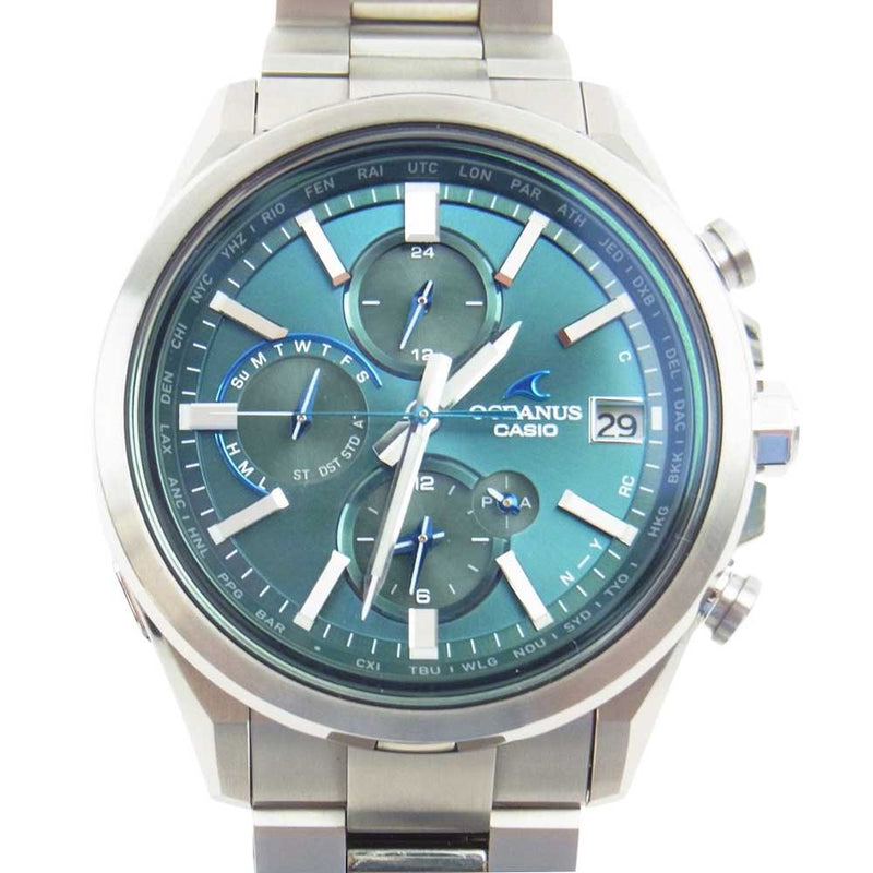 CASIO OCEANUS カシオ オシアナス OCW-T4000C-3AJF Classic Line クラシックライン 電波 ソーラー  ワールドタイム シルバー系【中古】