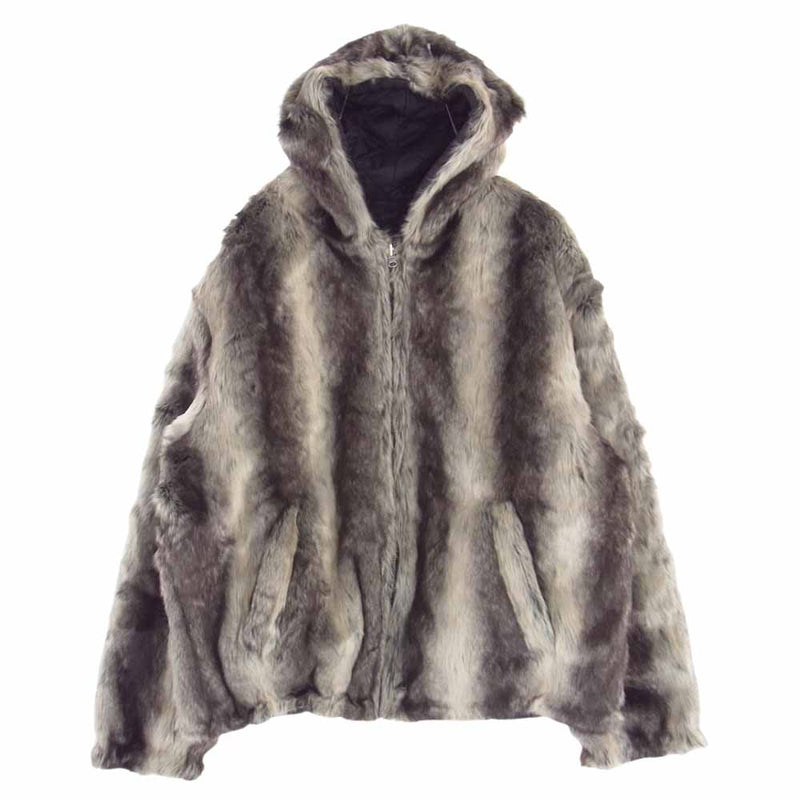 Supreme シュプリーム 20AW Faux Fur Reversible Hooded Jacket フェイクファー リバーシブル フーデッド  ジャケット マルチカラー系 L【美品】【中古】