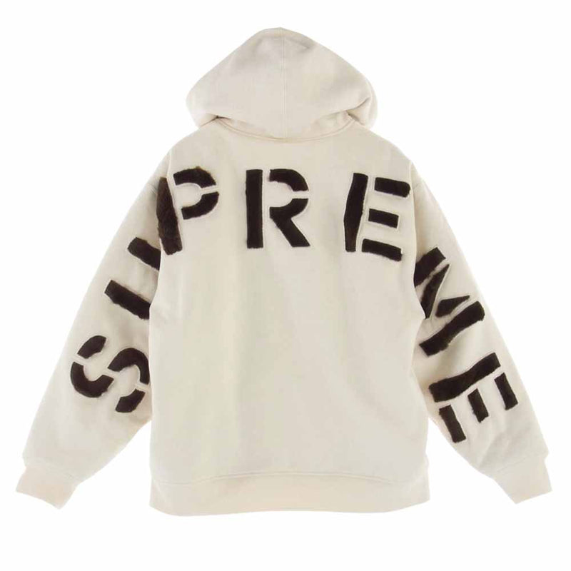 Supreme シュプリーム 22AW Faux Fur Lined Zip Up Hooded Sweatshirt ジップ アップ スウェット  パーカー オフホワイト系 M【美品】【中古】