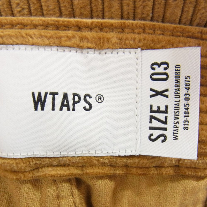 WTAPS ダブルタップス 212TQDT-PTM02 TUCK 02 TROUSERS COTTON CORDUROY コーデュロイ パンツ  ブラウン系 03【中古】