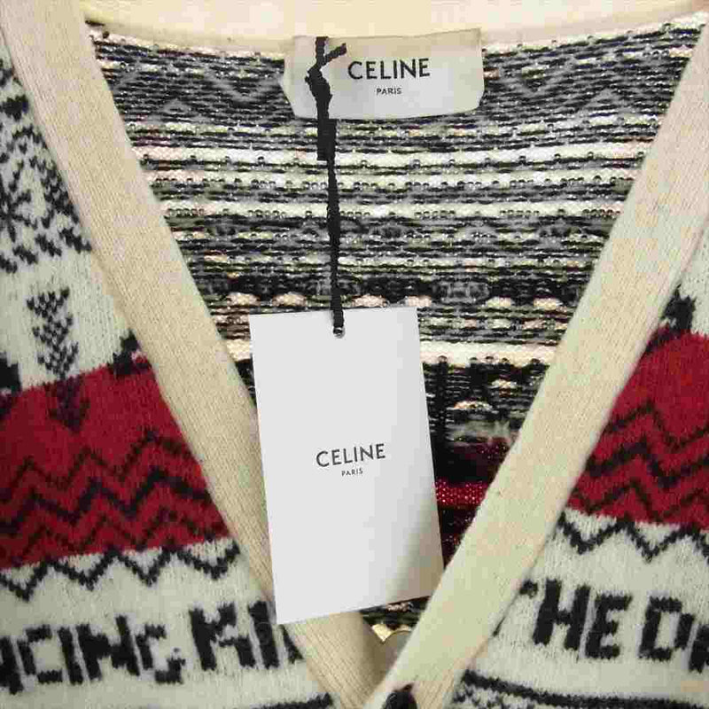 CELINE セリーヌ 21SS 2A08L715M THE DANCING KID ウールジャガード ルーズカーディガン マルチカラー系 S【中古】