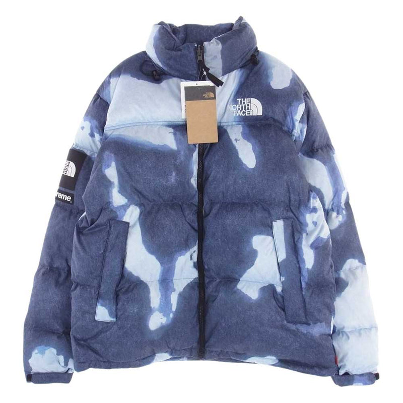 Supreme シュプリーム 21AW ND52100I Bleached Denim Print Nuptse ブリーチ デニム プリント ヌプシ  ダウン ジャケット マルチカラー系 L【極上美品】【中古】