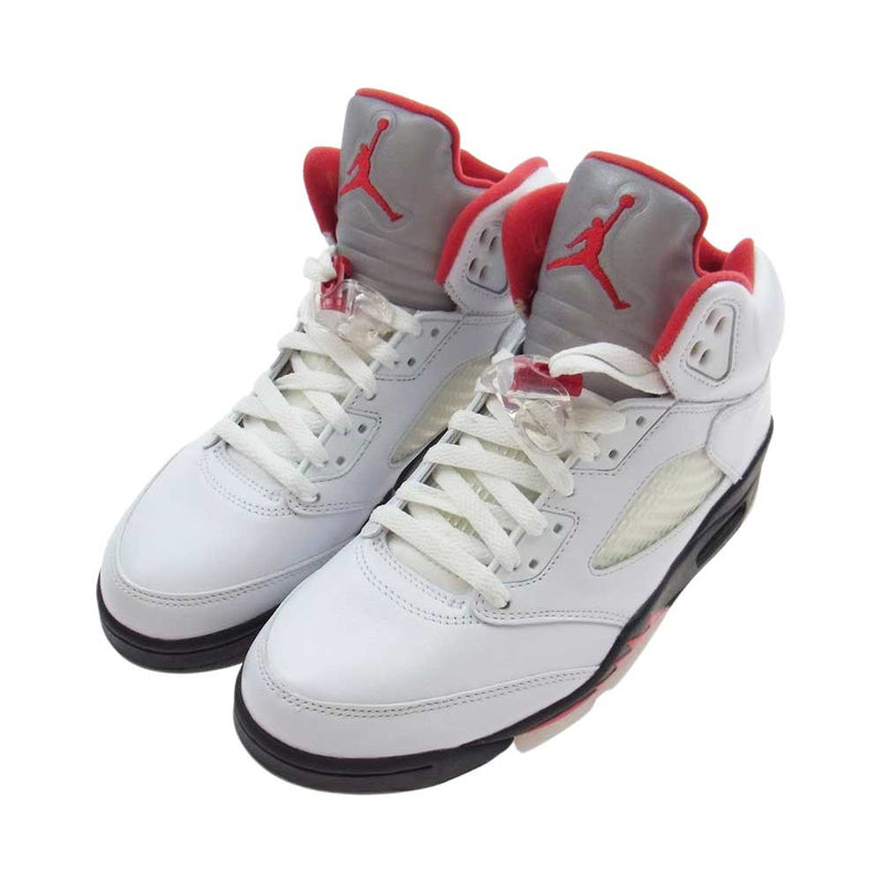 NIKE ナイキ DA1911-102 AIR JORDAN 5 RETRO FIRE RED エアジョーダン 5 レトロ ファイアレッド ハイカット  スニーカー ホワイト系 レッド系 25.0cm【新古品】【未使用】【中古】