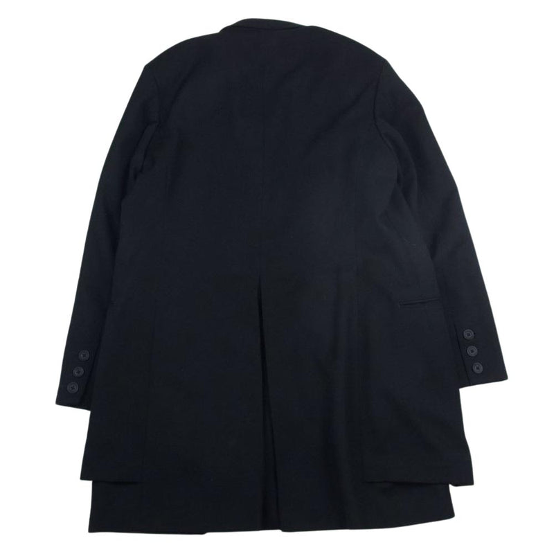 Yohji Yamamoto POUR HOMME ヨウジヤマモトプールオム 21AW HX-J07-101 前二重比翼 アーミーギャバジン ウール  ロング ジャケット ブラック系 3【中古】