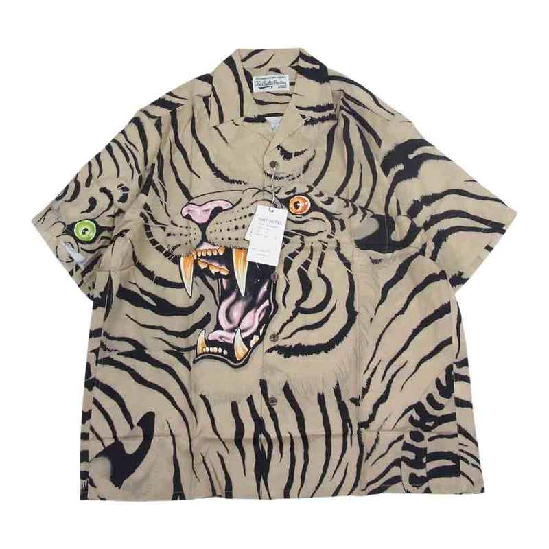 WACKO MARIA ワコマリア 22SS TIMLEHI-WM-HI26 TIM LEHI S/S HAWAIIAN SHIRT TYPE-1  ティムリーハイ アロハシャツ 半袖 ハワイアン シャツ ベージュ系 M【新古品】【未使用】【中古】