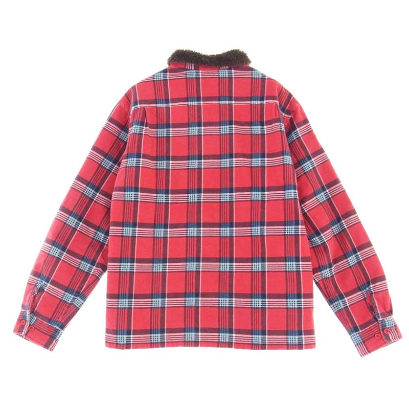 Supreme Faux Fur Collar Flannel Shirt赤 L | myglobaltax.com