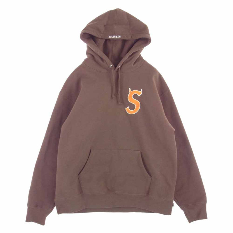 Supreme シュプリーム 22AW S Logo Hooded Sweatshirt ツノ Sロゴ フーデッド スウェットシャツ パーカー  ブラウン系 L【中古】