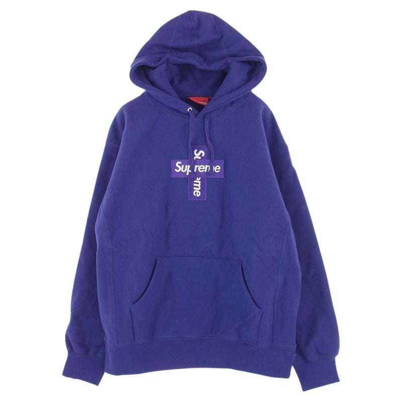 Supreme シュプリーム 20AW Cross Box Logo Hooded Sweatshirt クロスボックスロゴ パーカー フーディー  パープル系 M【美品】【中古】