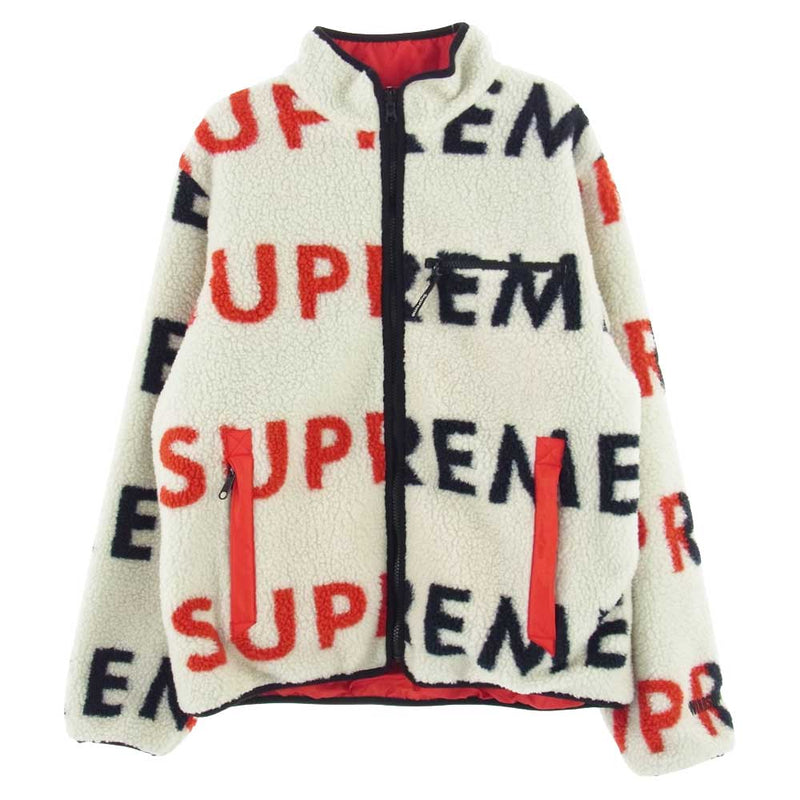 Supreme シュプリーム 18AW Reversible Logo Fleece Jacket リバーシブル ロゴ フリース ジャケット  マルチカラー系 M【中古】