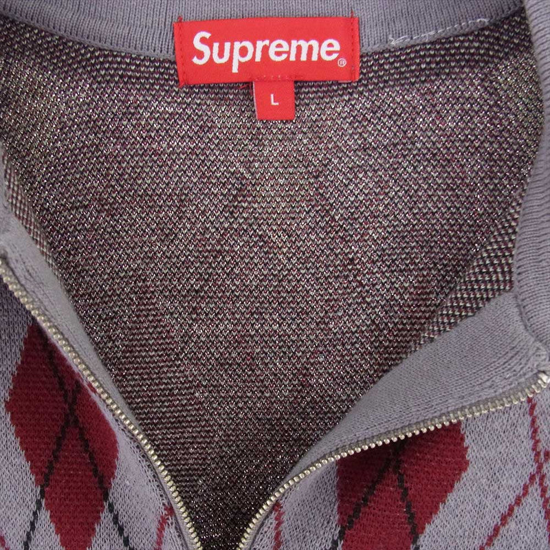 Supreme シュプリーム 21AW Argyle Zip Polo アーガイル 柄 半袖