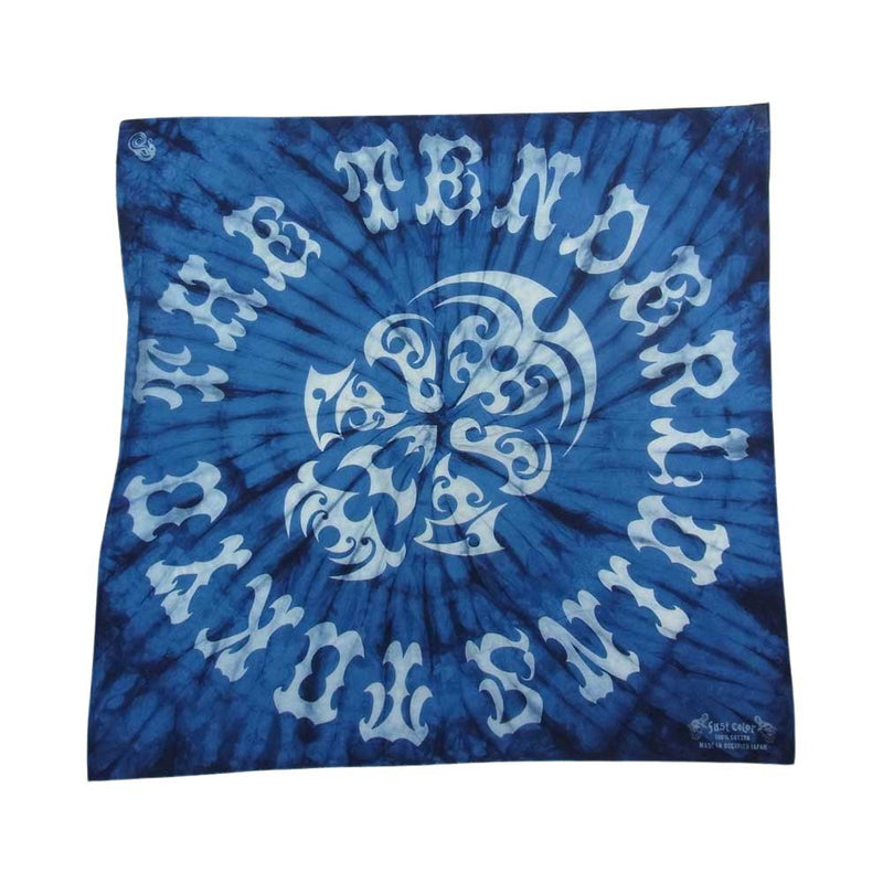 TENDERLOIN テンダーロイン 20SS BANDANA SKULL LITMUS TIE DYE ボルネオ スカル タイダイ バンダナ  ネイビー系【美品】【中古】