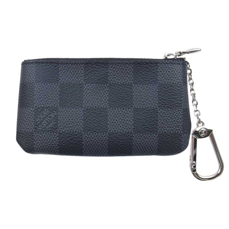 LOUIS VUITTON ルイ・ヴィトン N60155 ダミエ グラフィット ポシェット クレ コインケース ブラック系【美品】【中古】