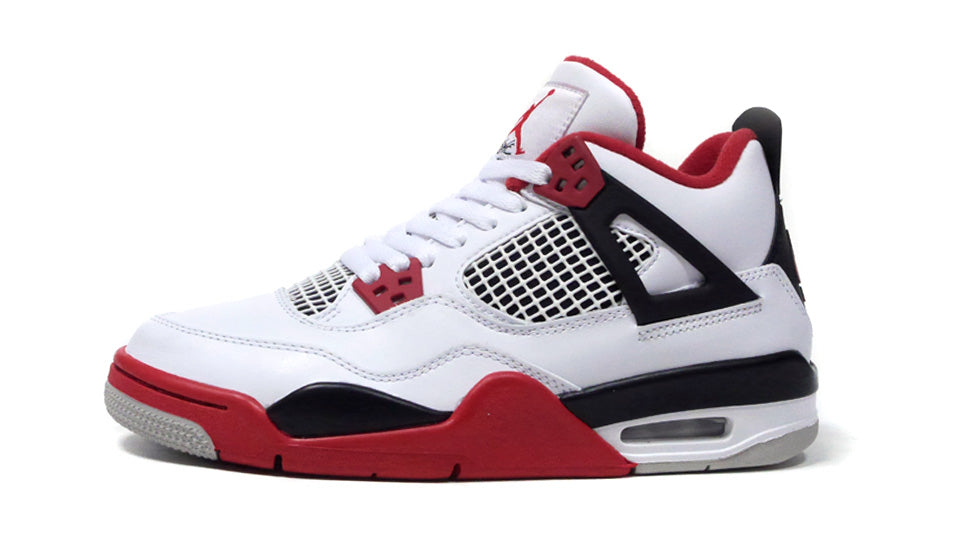 white and red jordan 4