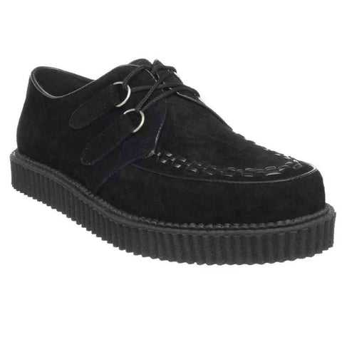 Creeper-602S Platform Shoes - Black Suede
