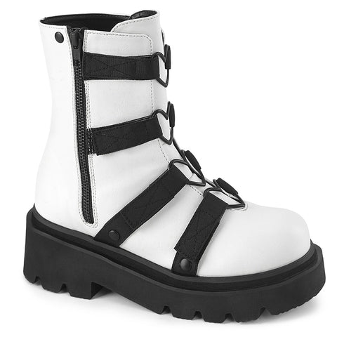 Renegade-50 Boots - White Vegan Leather