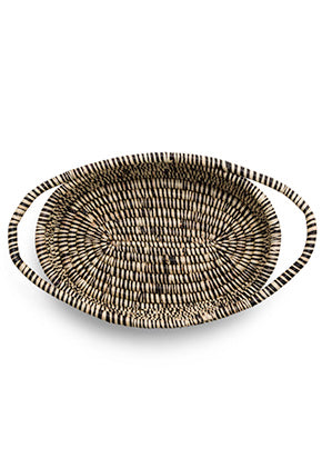 all across africa heathered black and white basket