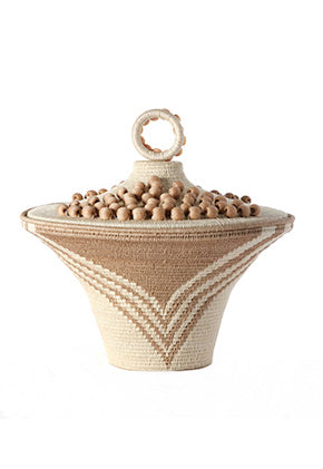 charlie sprout cream lidded basket urn