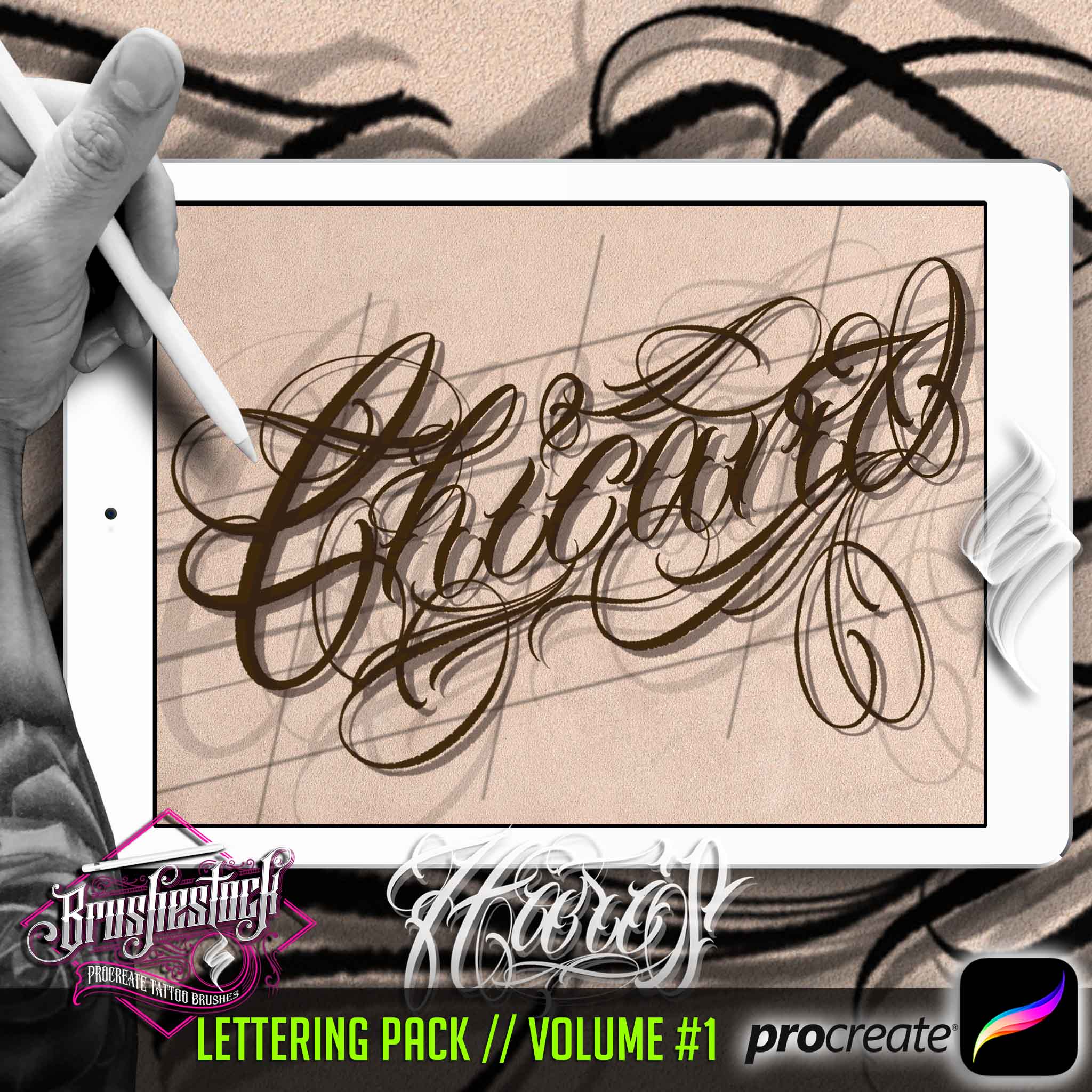 free tattoo lettering brushes procreate