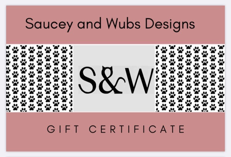 Gift Cards Saucey And Wubs Designs