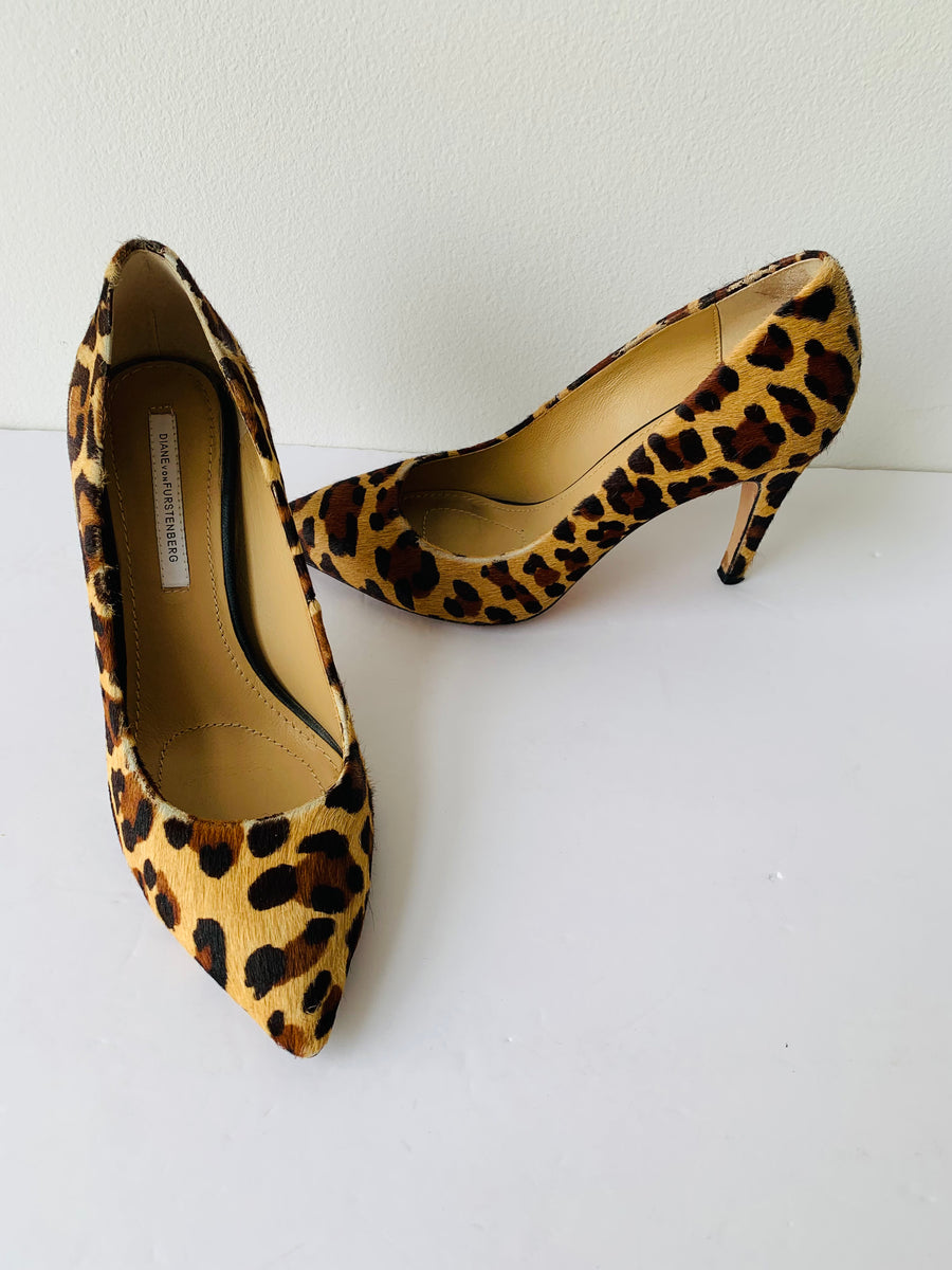 Diane Furstenberg Leopard Calf Hair Pumps Size 8.5 by C...