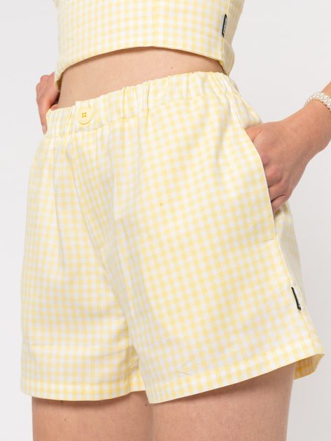 Maisie Yellow Gingham Boxer Shorts