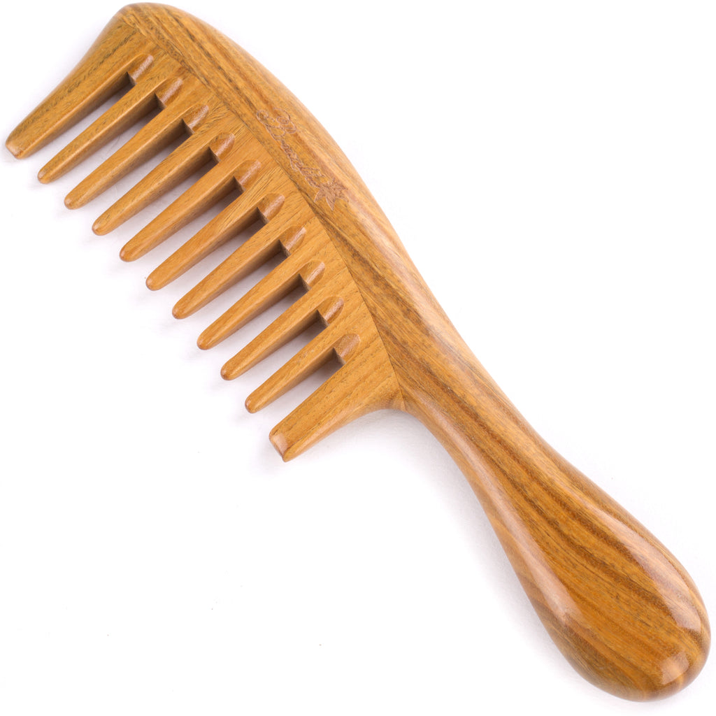 Hair Comb for Curly Hair - Breezelike Wide Tooth Wooden Detangling Comb -  8