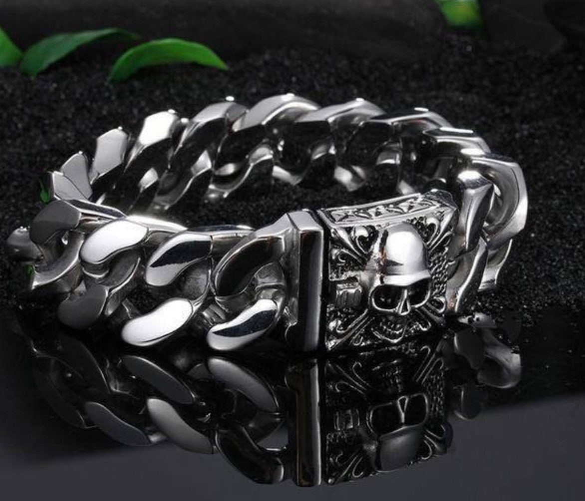 Stainless Steel Skull Cusp Bracelet