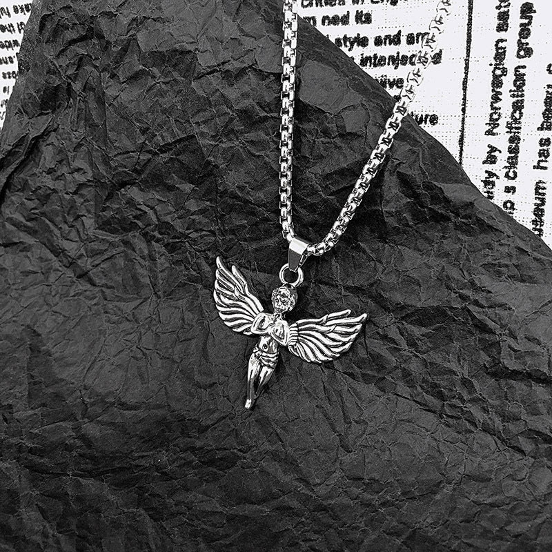 Titanium Steel Angel Wings Necklace