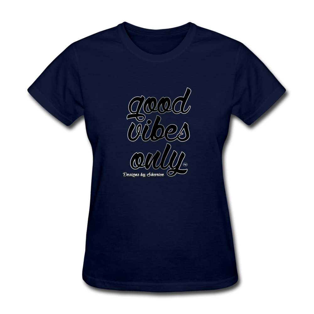 Good Vibes Only Ladies T-Shirt - navy