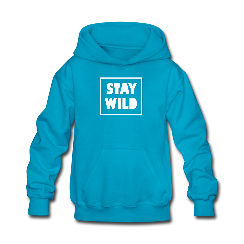 Stay Wild Kids' Hoodie - turquoise